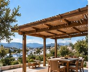 Türkbükü'nde tamamlanan dış mekân pergola projesi