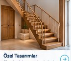 Ahşap basamaklı özel tasarım merdiven